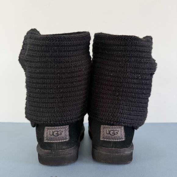 UGG Australia Cardy Classic Knit Sweater Black Tall Boots - Picture 5 of 7